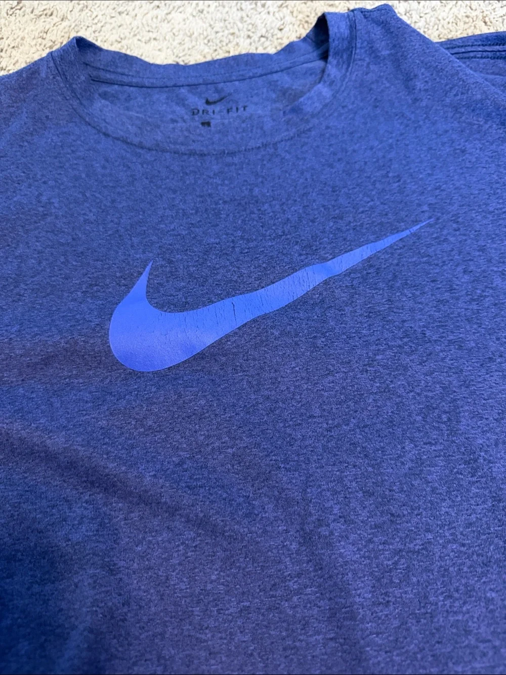 Nike Short Sleeve Performance Tee in Royal Blue with Blue Swoosh